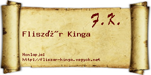 Fliszár Kinga névjegykártya